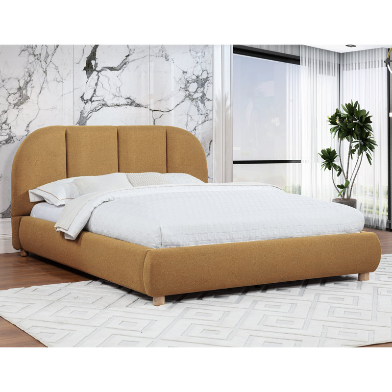  Lit plateforme tapissier Luetta, Brun