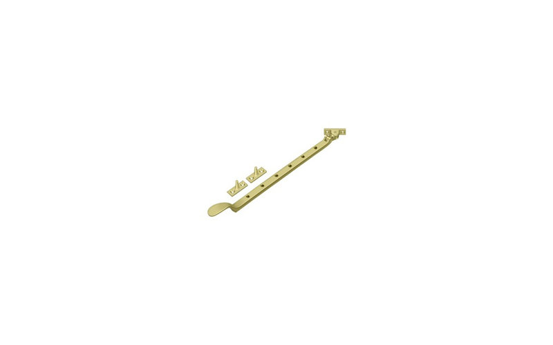 Deltana CSA13U19 13" Colonial Casement Stay Adjuster in Paint Black, Polished Brass