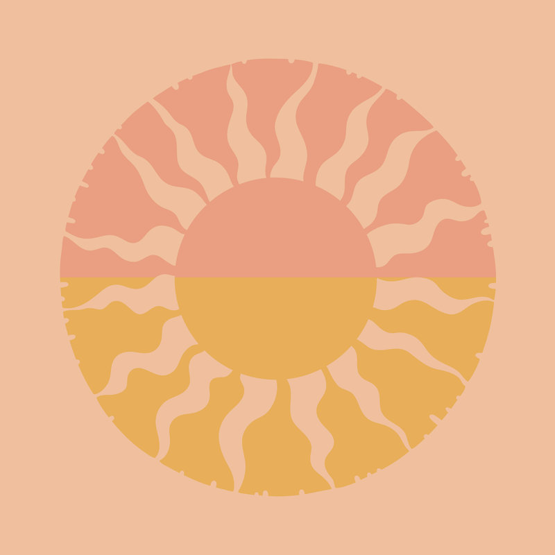 Papaye au coucher du soleil, H 12 po x l 12 po