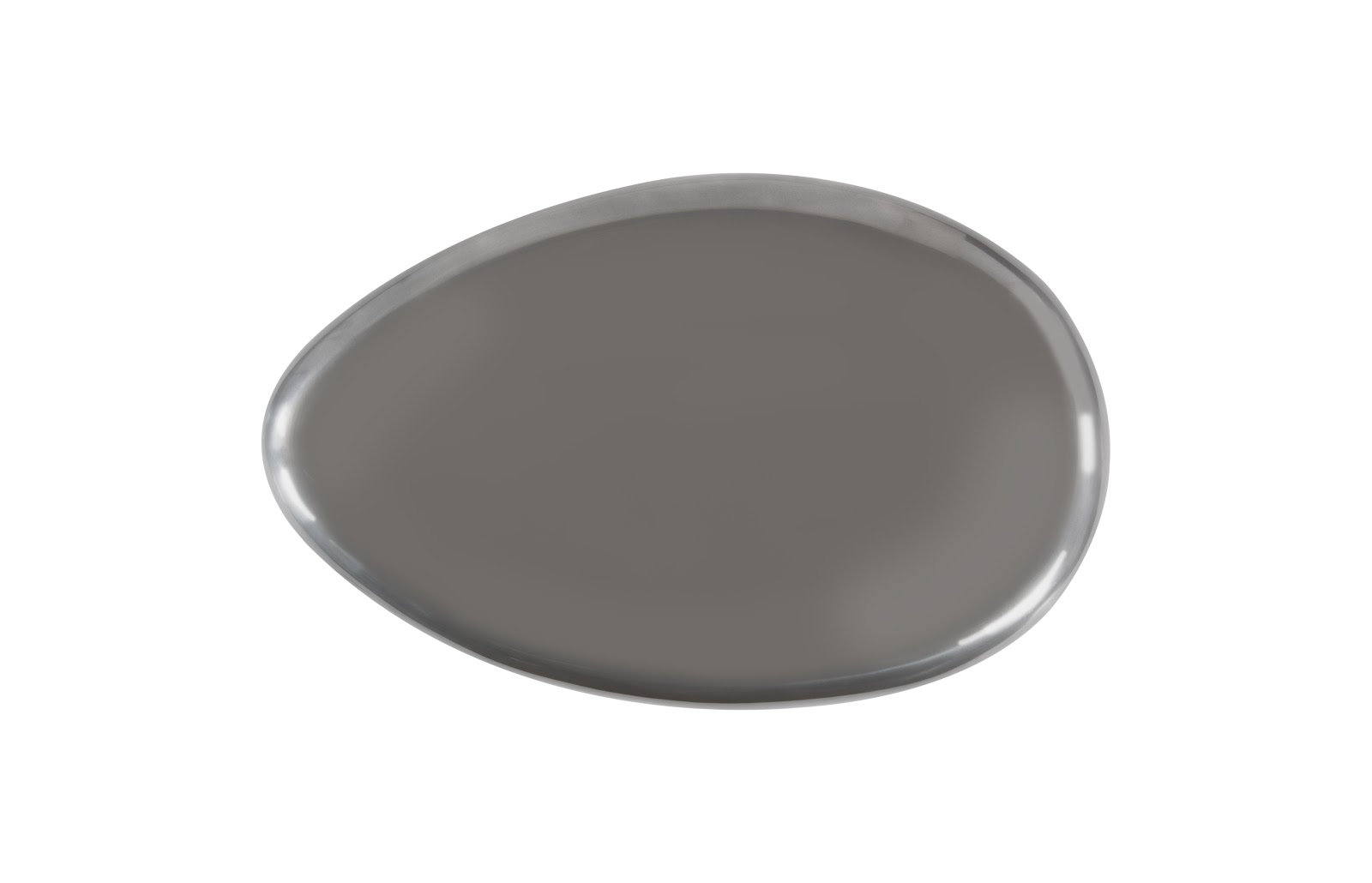 River Stone Patio Table, 16" H x 54" L x 34" W, Polished Aluminum