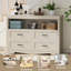 Commode double 4 tiroirs 47,24 ", commode 4 tiroirs en bois