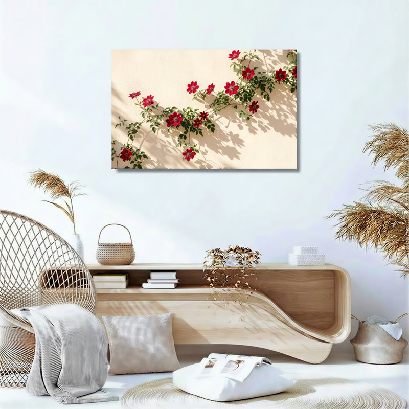 Ensemble de 1 tableau sur toile à motif floral (vigne), H 32 po x l 48 po, Toile tendue