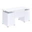 Bureau blanc de 55 pouces avec 2 tiroirs, détails en métal modernes, espace de rangement généreux pour une utilisation abondante
