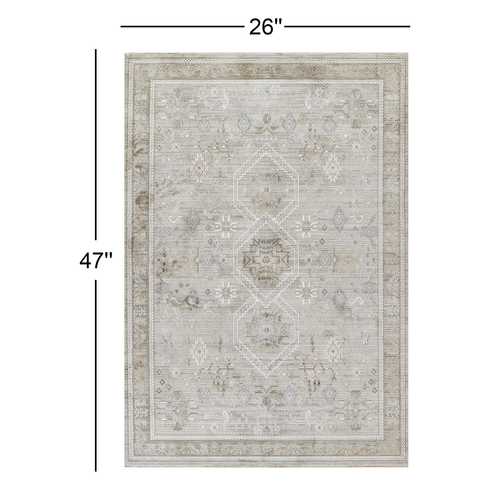 Westwood Gray Oriental Rug, Rectangle 2'2" x 3'11"