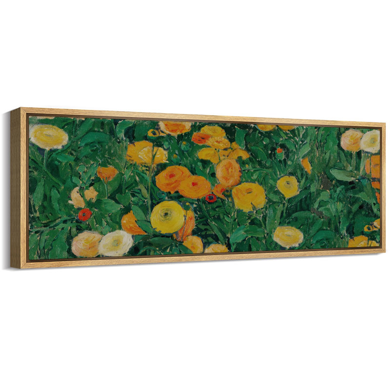 «Vibrant Wildflower», reproduction encadrée botanique, H 20 po x l 60 po, Naturel