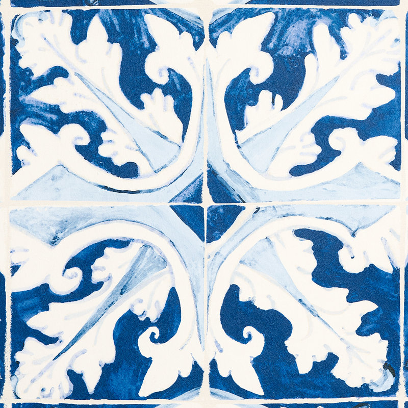Papier peint Schumacher x Mary McDonald Azulejos, Azur