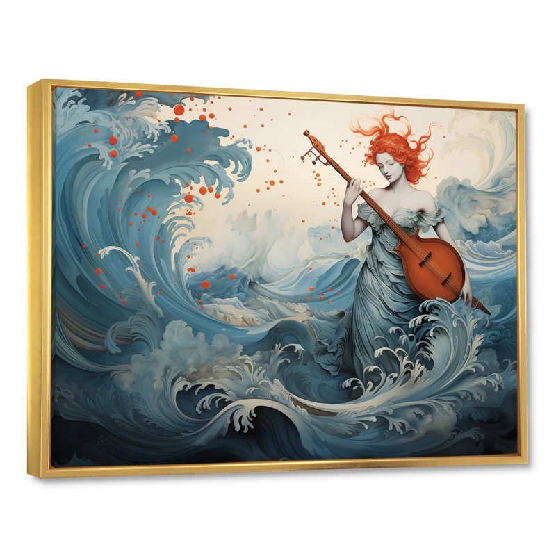 Aquarelle Venus Mythology - Classics, art mural, Cadre flottant doré, H 40 po x l 30 po x P 1,5 po