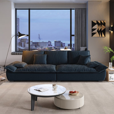 Canapé modulaire en chenille noire