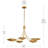 Palmela 40 inch 5-Light Chandelier in Lacquered Brass-129687650-129742219