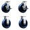 4 Piece Solid Polyurethane Caster Set with Ball Bearings 2 Brakes 2 Rigid