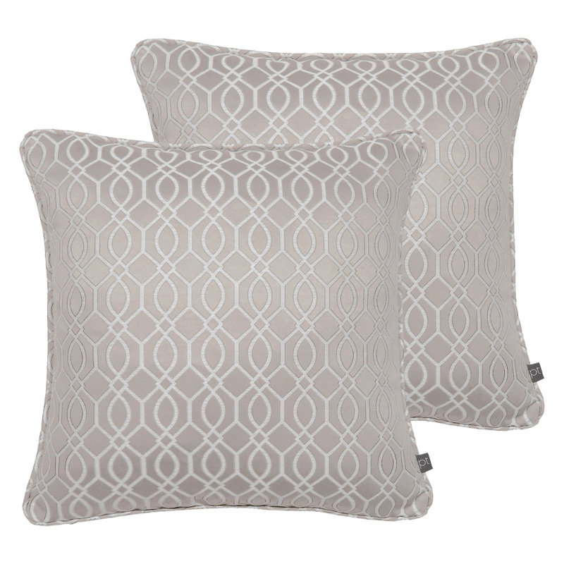 Geometric Square Cushion, Stone Grey