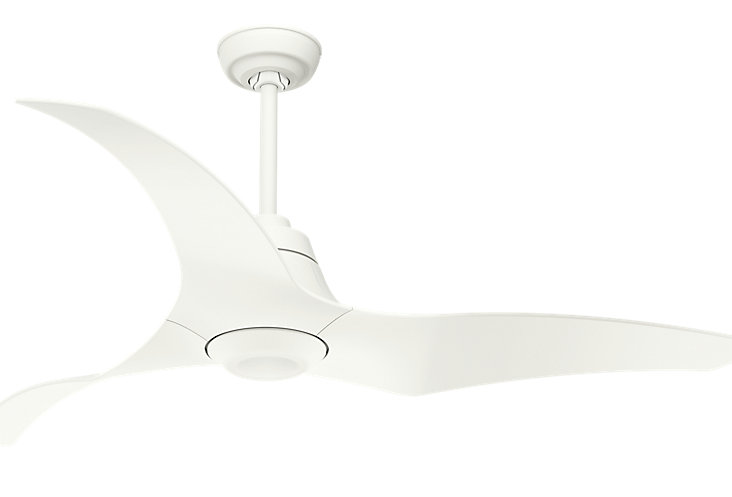 Ventilateur de plafond standard à DEL à 3 pales de 60 po avec télécommande et ensemble d'éclairage inclus, Blanc porcelaine
