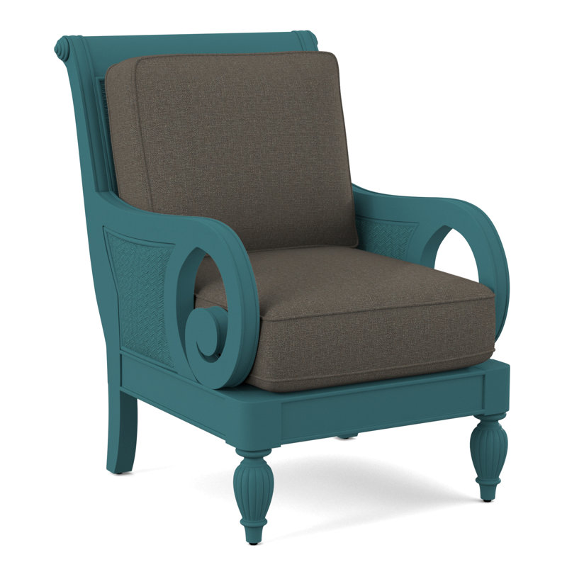 Grand View 71.12Cm Wide Armchair, Gray Sugar Performance; 0863-84, Antique Black Finish