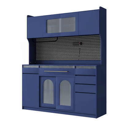 Freestanding Buffet With Hutch, Large Coffee Bar Storage Cabinet With 6 Drawers by Corrigan Studio