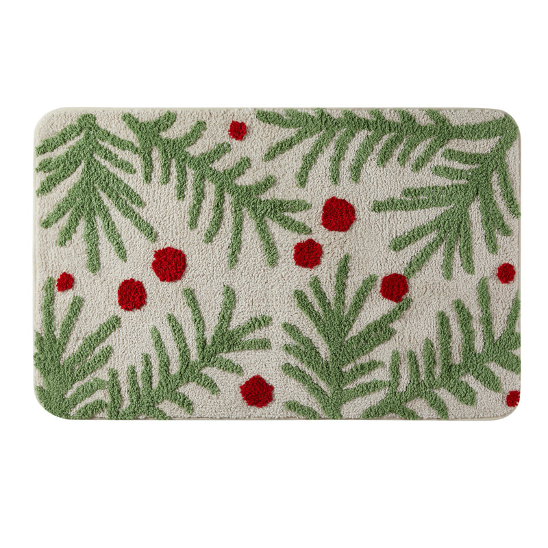 Tapis pour salle de bain festif multicolore Kaziah The Holiday Aisle® Home, 20 po x 32 po