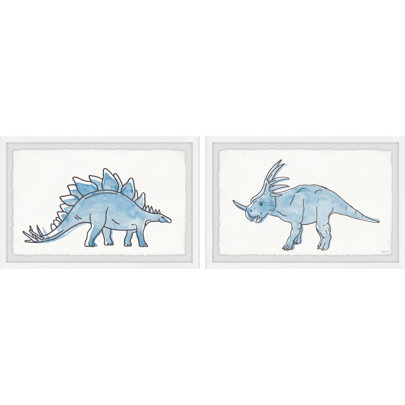 Ensemble d'impressions encadrées 2 pièces Isaacs Dinosaurs, H 12 po x l 18 po x P 1,5 po