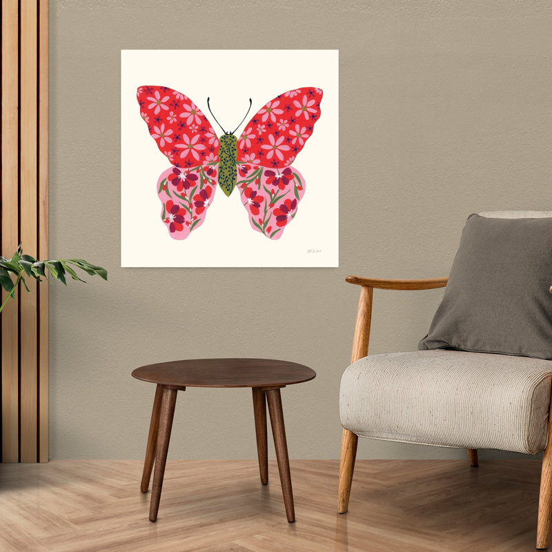 Art floral en forme de papillon II, H 24 po x l 24 po