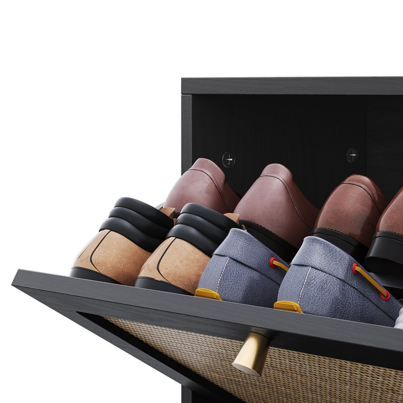 Armoire de rangement pour chaussures Aimara, Noir