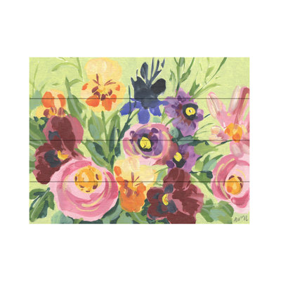 Ania Zwara  All Shades Of Violet Bouquet Wood Slat Art