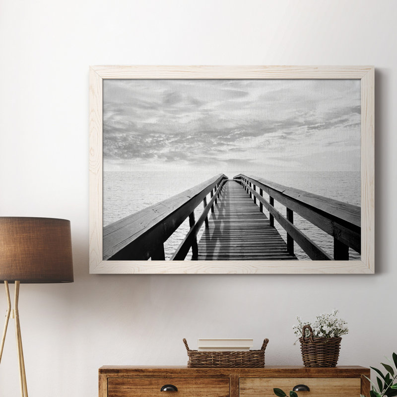 Pier Reflections - Photographie de cadre photo sur toile, H 31 po x l 44 po x P 0,75 po, Blanc