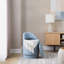 Tabouret de coiffeuse 18 "avec pivot en tissu bleu clair-336842960