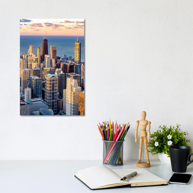 Downtown Chicago Skyline by Susanne Kremer - Gallery-Wrapped Canvas Giclée on Canvas, Canvas, 20.32 cm H x 30.48 cm W