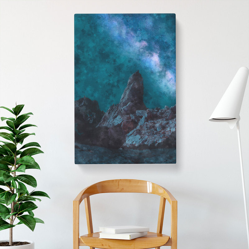 Rocks Beneath The Stars - Wrapped Canvas Painting, 50cm H x 35cm W x 3cm D