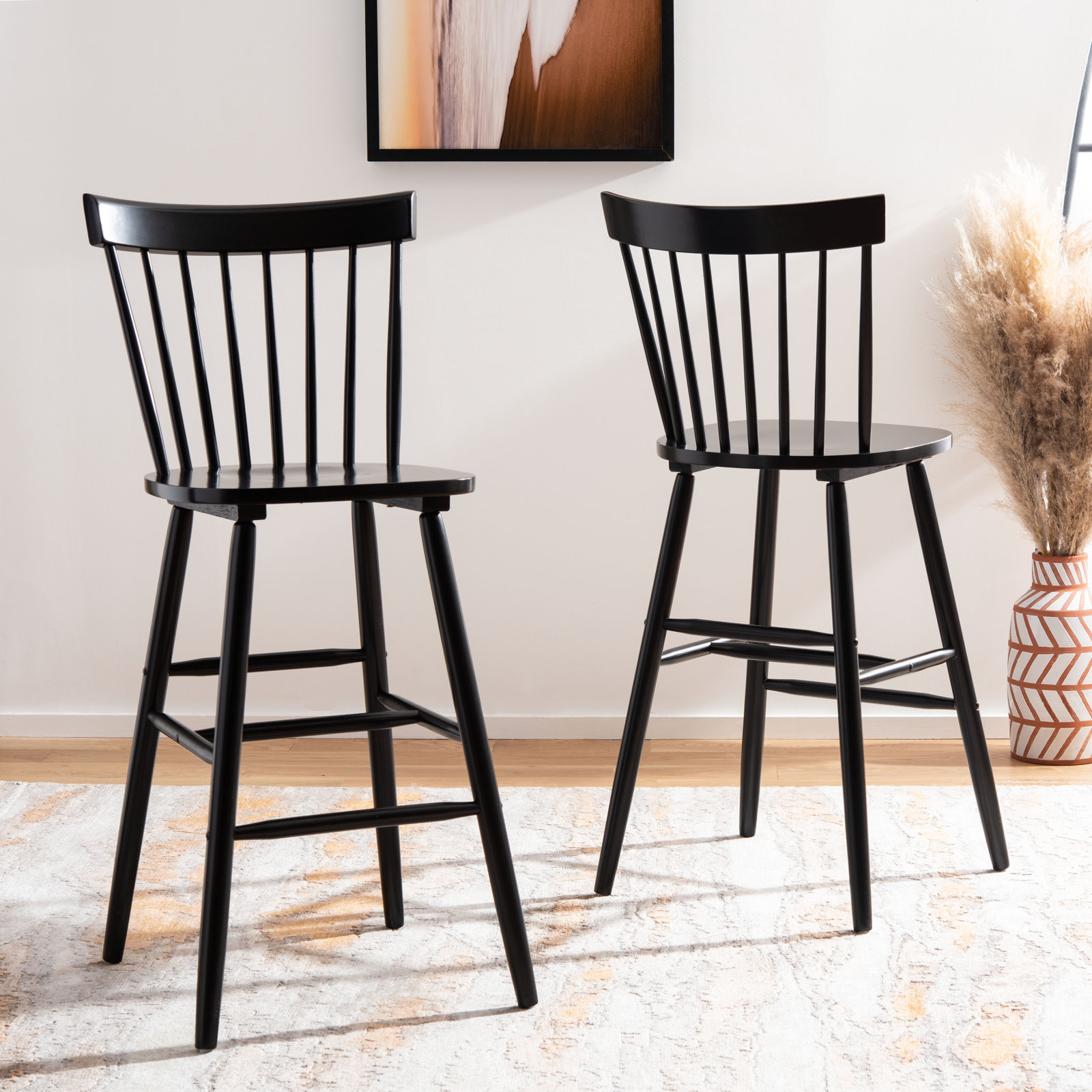 Stacee Bar and Counter Stool, Black, Bar Stool (29" Seat Height)