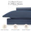 Housse de couette Southshore Basics de Southshore Fine Linens, bleu marine, en microfibre doublement brossée 90 g/m², fermeture éclair invisible et attaches aux coins, 1 taie d'oreiller, 1 place/1 place XL-1947736101-1947770617