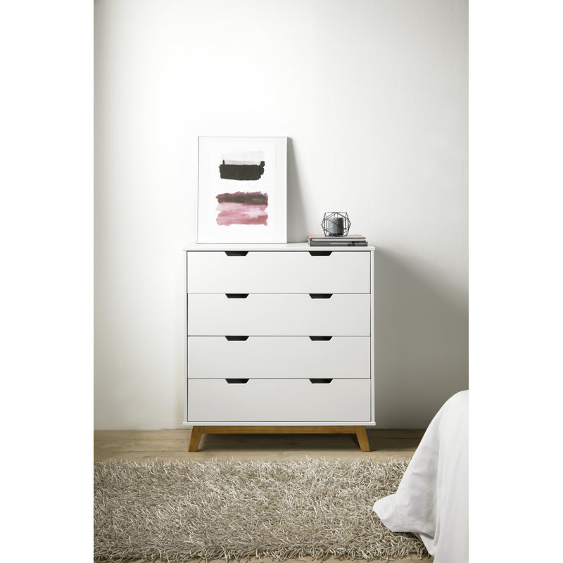 Tucker Solid Wood 80cm W 4 - Drawer Chest of Drawers