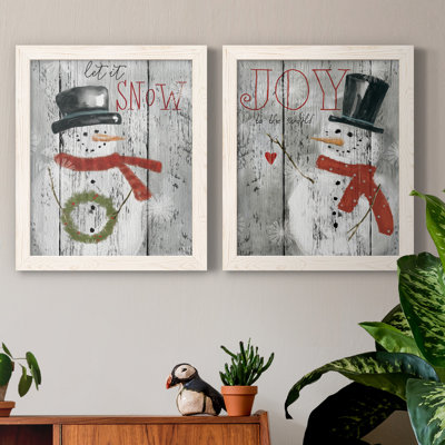 «Let It Snow Snowman», ensemble de 2 reproductions d'art textuel