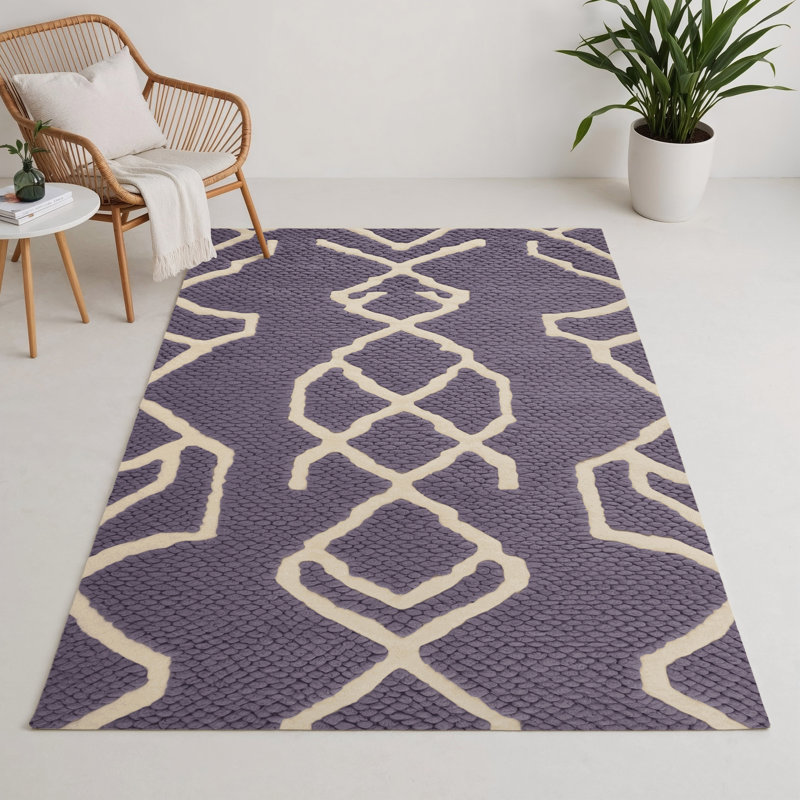 Tapis mauve intérieur et extérieur Trellis, Rectangle 9 pi x 12 pi