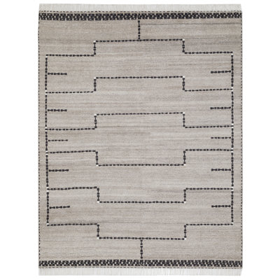 Sana Rug: Decorator Hand Knotted Rug in Natural/Black