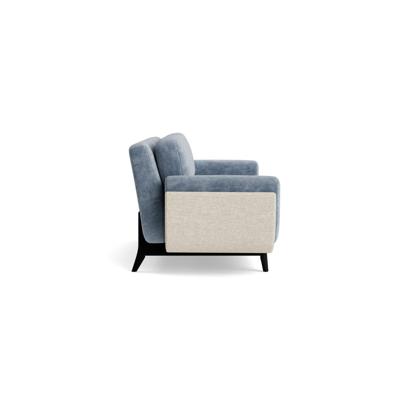 Regatta 100 Sofa, Vintage Chenille-Smoky BlueTextured Slub-Toffee, Black