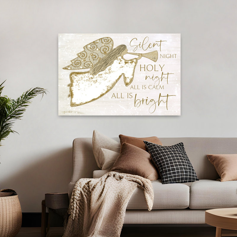 Silent Night Angel, art contemporain abstrait, H 32 po x l 48 po