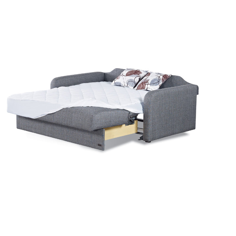Utica 74'' Upholstered Sleeper Sofa, Gray