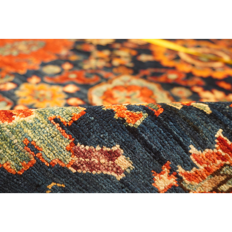 Hand-Knotted High-Quality Blue Square Area Rug