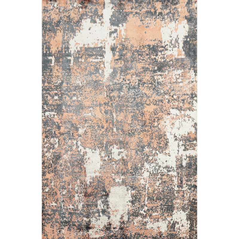 Tapis abstrait aspect vieilli 6 x 8