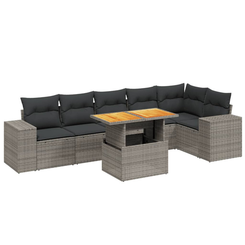 Ensemble de canapé de jardin Vidaxl gris