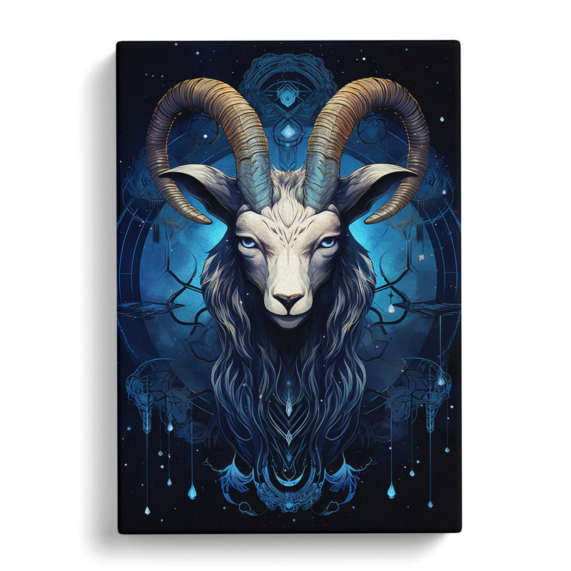 Capricorn Zodiac Geometric - No Frame Print, 76cm H x 50cm W x 3cm D