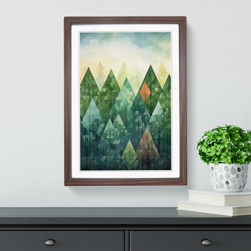 Spring Forest No.2 - Single Picture Frame Print on Wood, Walnut Framed, 64cm H x 46cm W