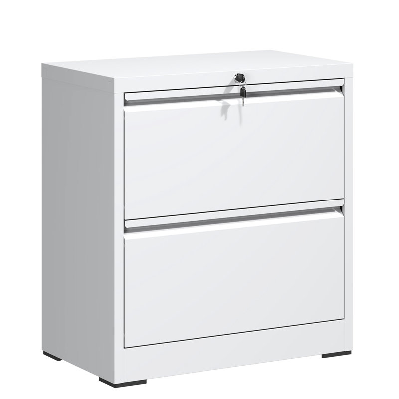Classeur latéral en métal 2 tiroirs Panthia, White