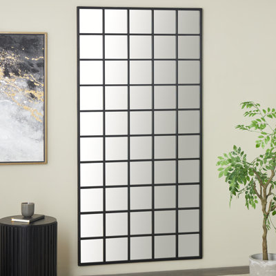 Miroir de plancher en métal noir