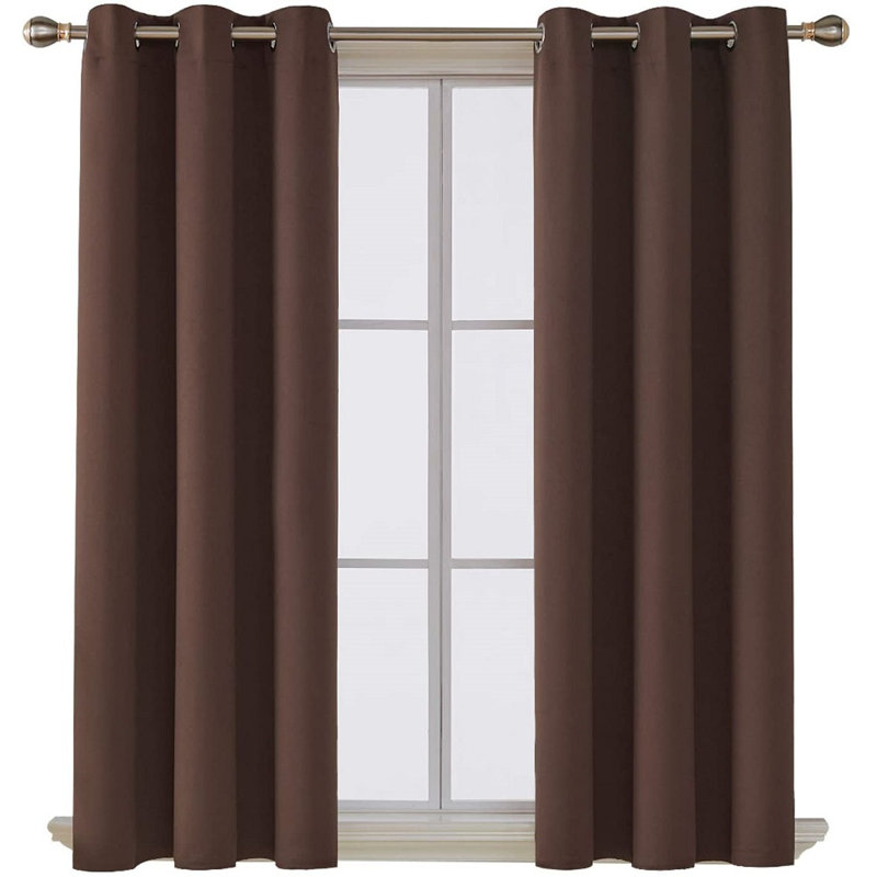 Blackout Curtain Pair, Brown, 55" W x 102" L