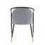 Ensemble de 2 chaises de salle à manger rembourrées modernes avec tissu tissé chiné et accoudoirs robustes en métal-786036006
