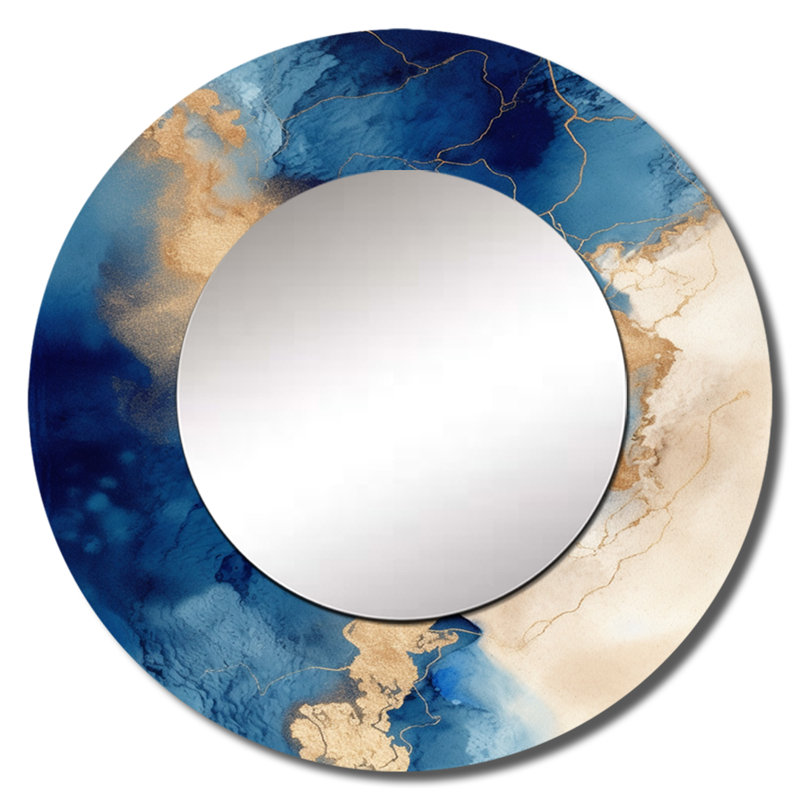 Décoration murale Seppi - Miroir rond Fractals, 29 po x 29 po