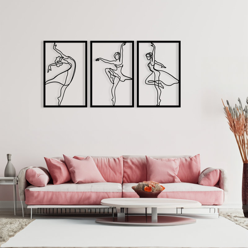 Accessoire mural décoratif en métal, finition noire, 48,4 po x 21,7 po | Fabrication 100% métal, épaisseur: 0,05 pouce | Décoration élégante pour le salon, le bureau ou la chambre à coucher - Design durable et élégant