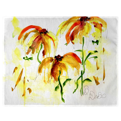 Ensemble de 4 napperons fleurs jaunes