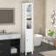 Armoire de rangement pour salle de bain de 66,92 po de hauteur avec tablettes réglables - 1 porte mince autoportante pour la maison, la salle de bain, la cuisine, le salon, blanc