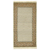 Hand Knotted Wool Area Rug in Cream And Peach